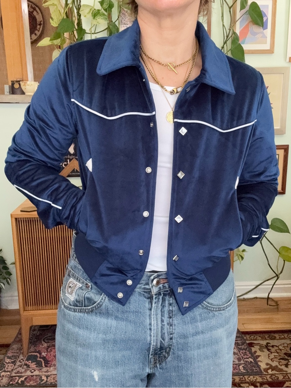 Straight to Hell Blue Velvet Jacket
